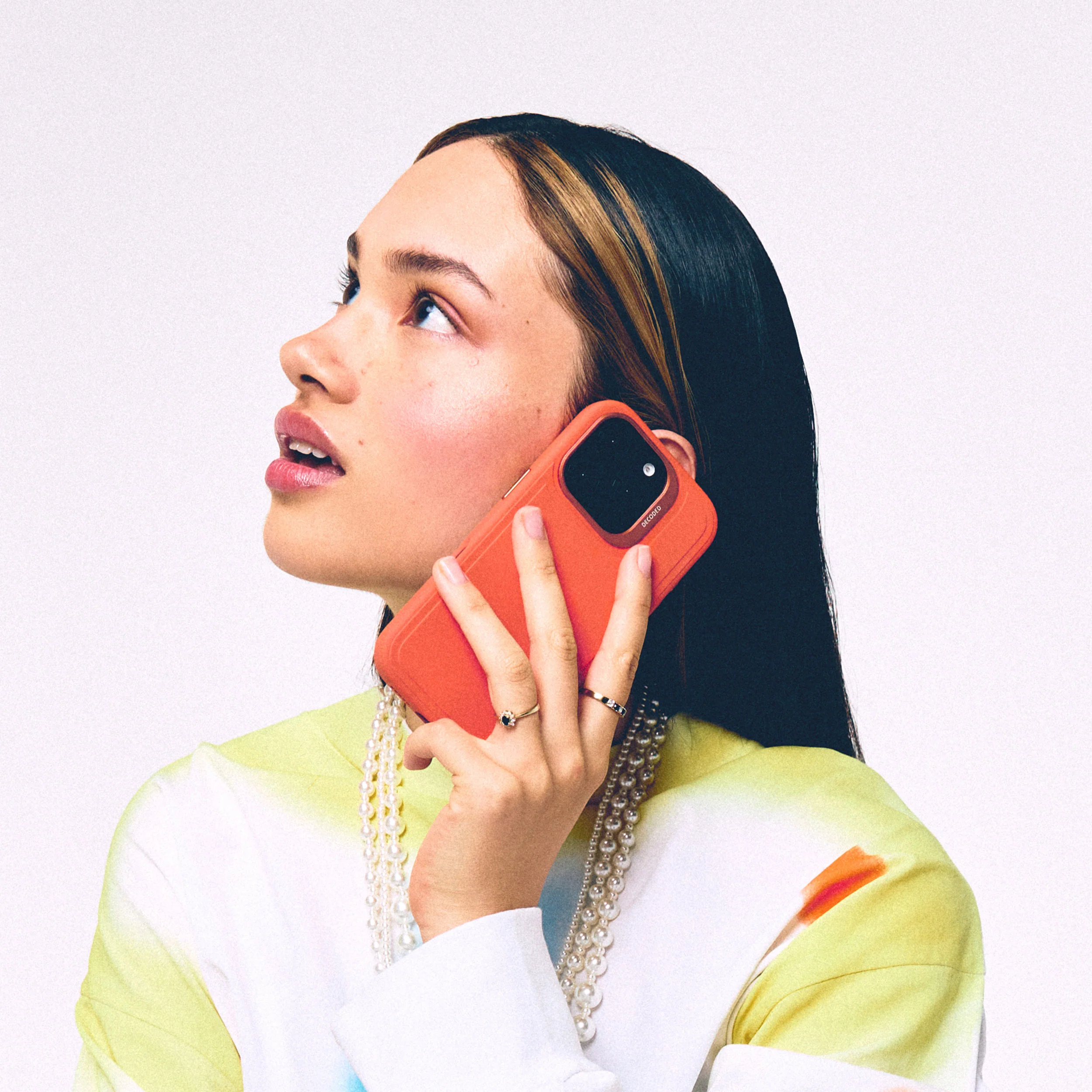 AntiMicrobial Silicone Stacks Case | Tangerine Orange | iPhone 16 Pro | D25IPO16PBCST9TE - Image 5