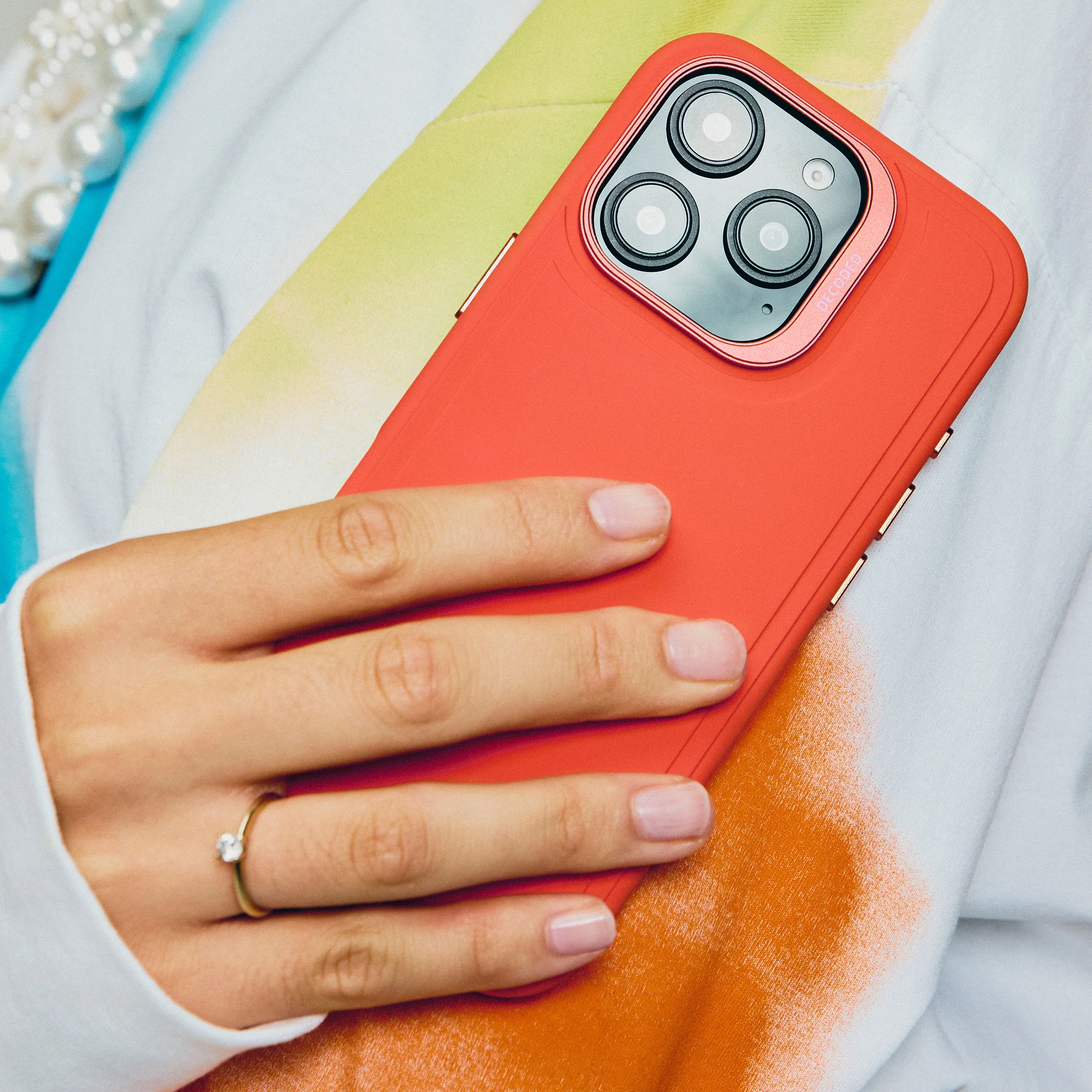 AntiMicrobial Silicone Stacks Case | Tangerine Orange | iPhone 16 Pro Max | D25IPO16PMBCST9TE - Image 3