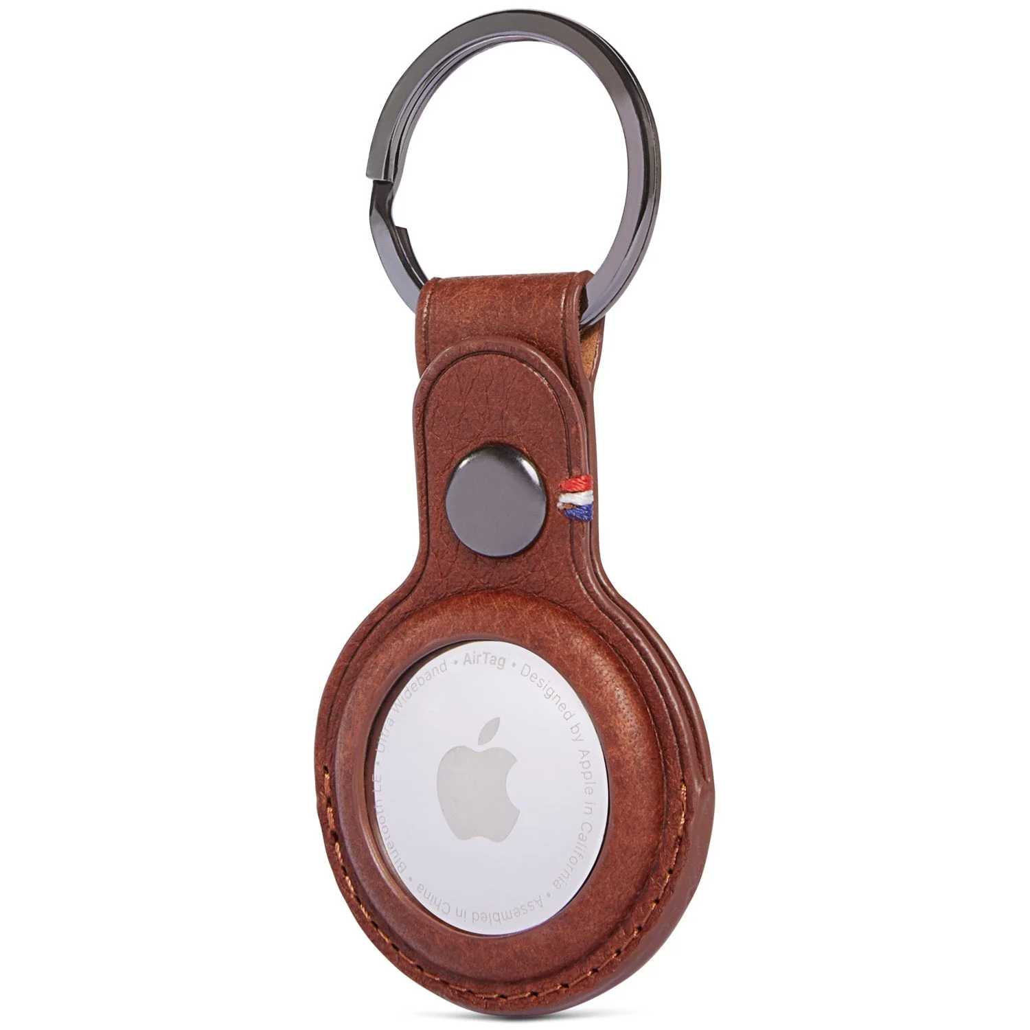 Leather AirTag Keychain | Cinnamon Brown - Image 3