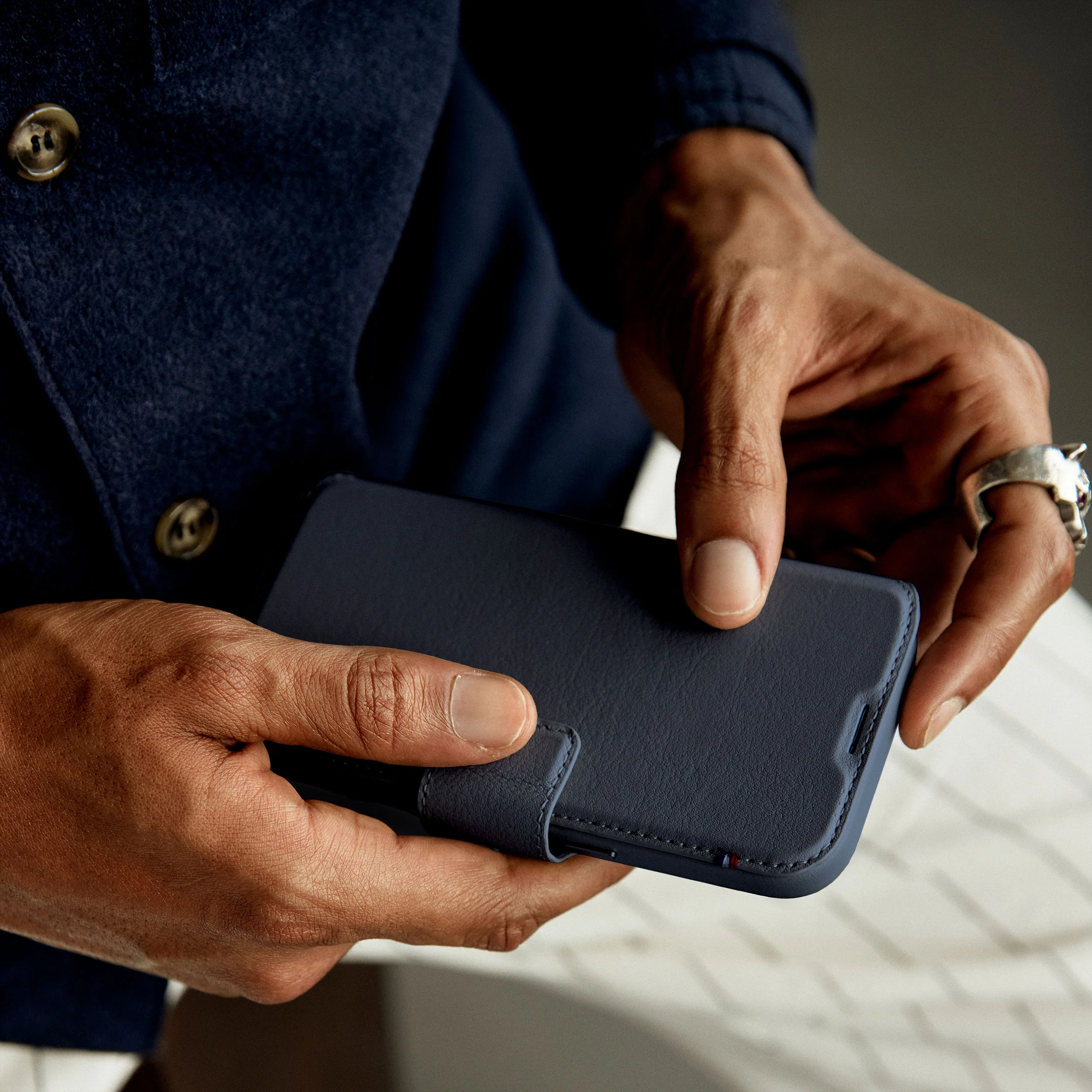 Leather Detachable Wallet Case | Navy Blue | iPhone 16 Plus | D25IPO16PLDW5NY - Image 3
