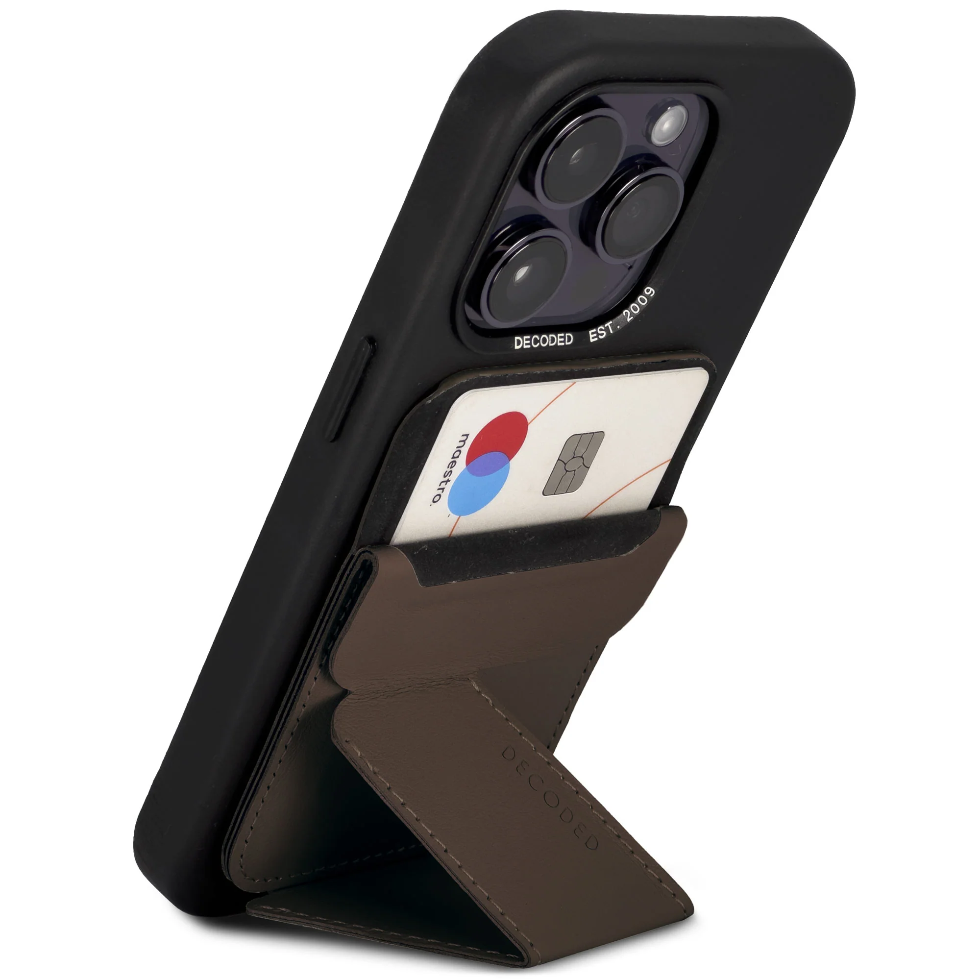 Leather MagSafe Wallet Stand | Chocolate Brown | DA23MCS1CN - Image 3