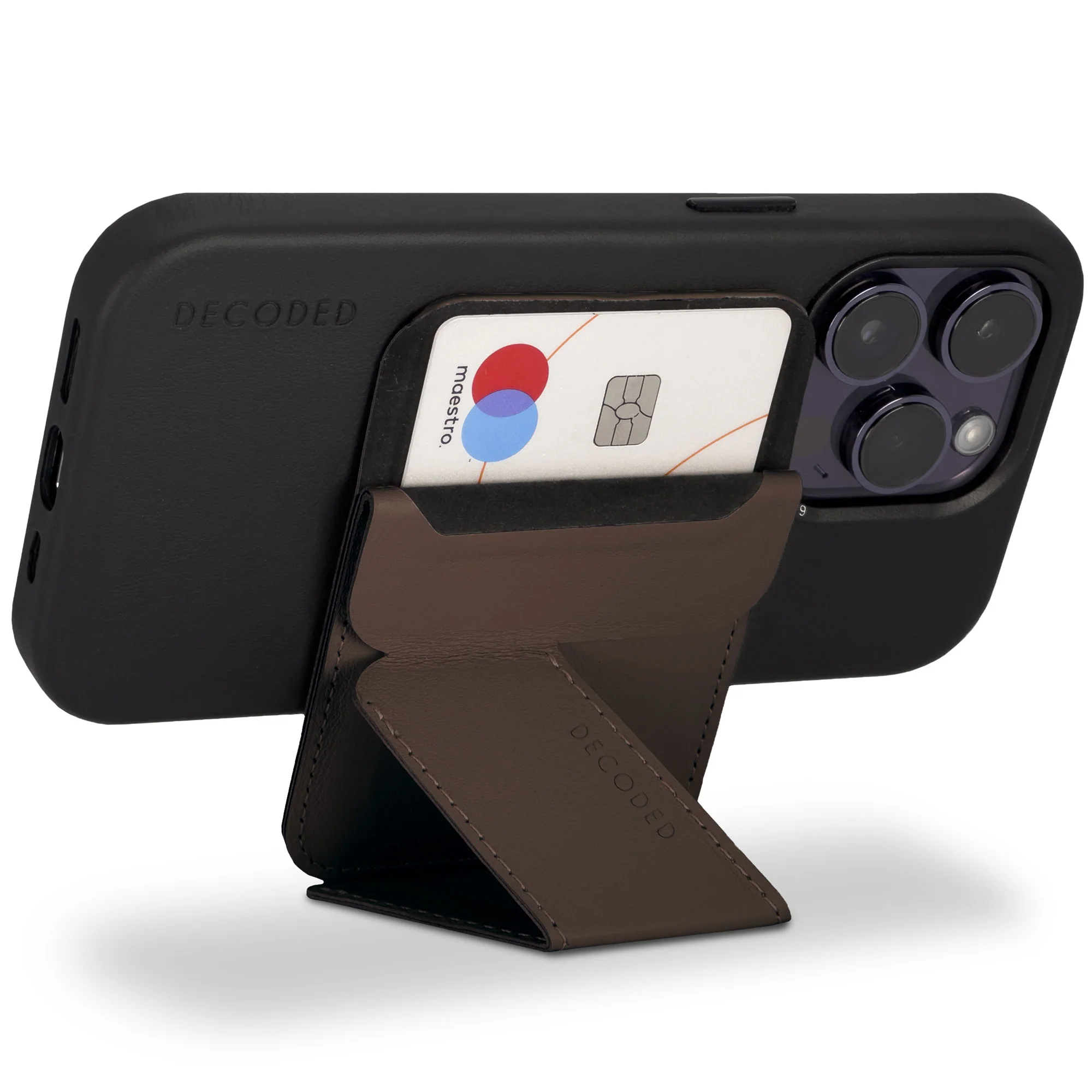 Leather MagSafe Wallet Stand | Chocolate Brown | DA23MCS1CN - Image 4