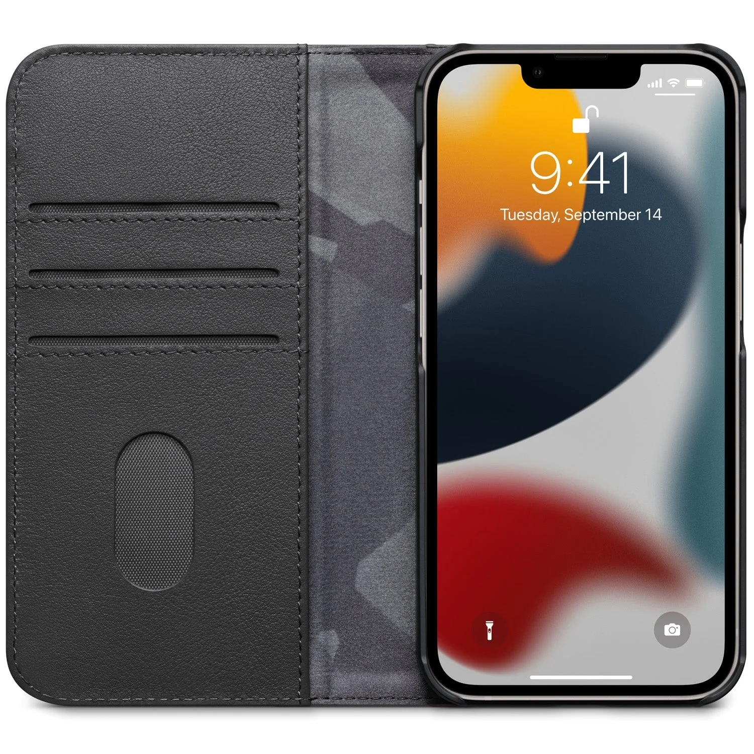 Leather Wallet Case | Black | iPhone 13 mini | DA22IPO54CW3BK - Image 2