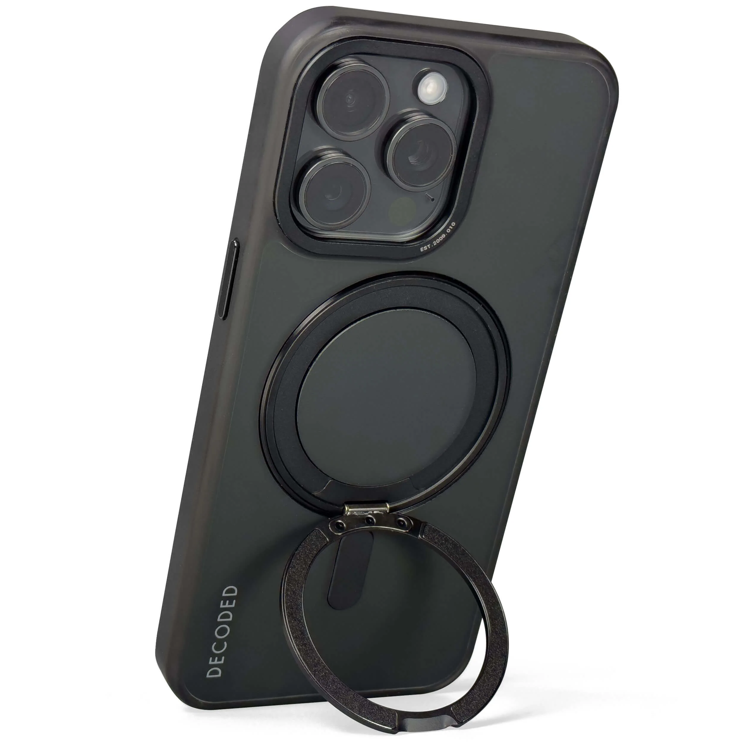 Recycled Plastic Transparent Loop Stand Back Case | Transparent Black | iPhone 15 Pro Max | D24IPO15PMLSBC1FK - Image 4