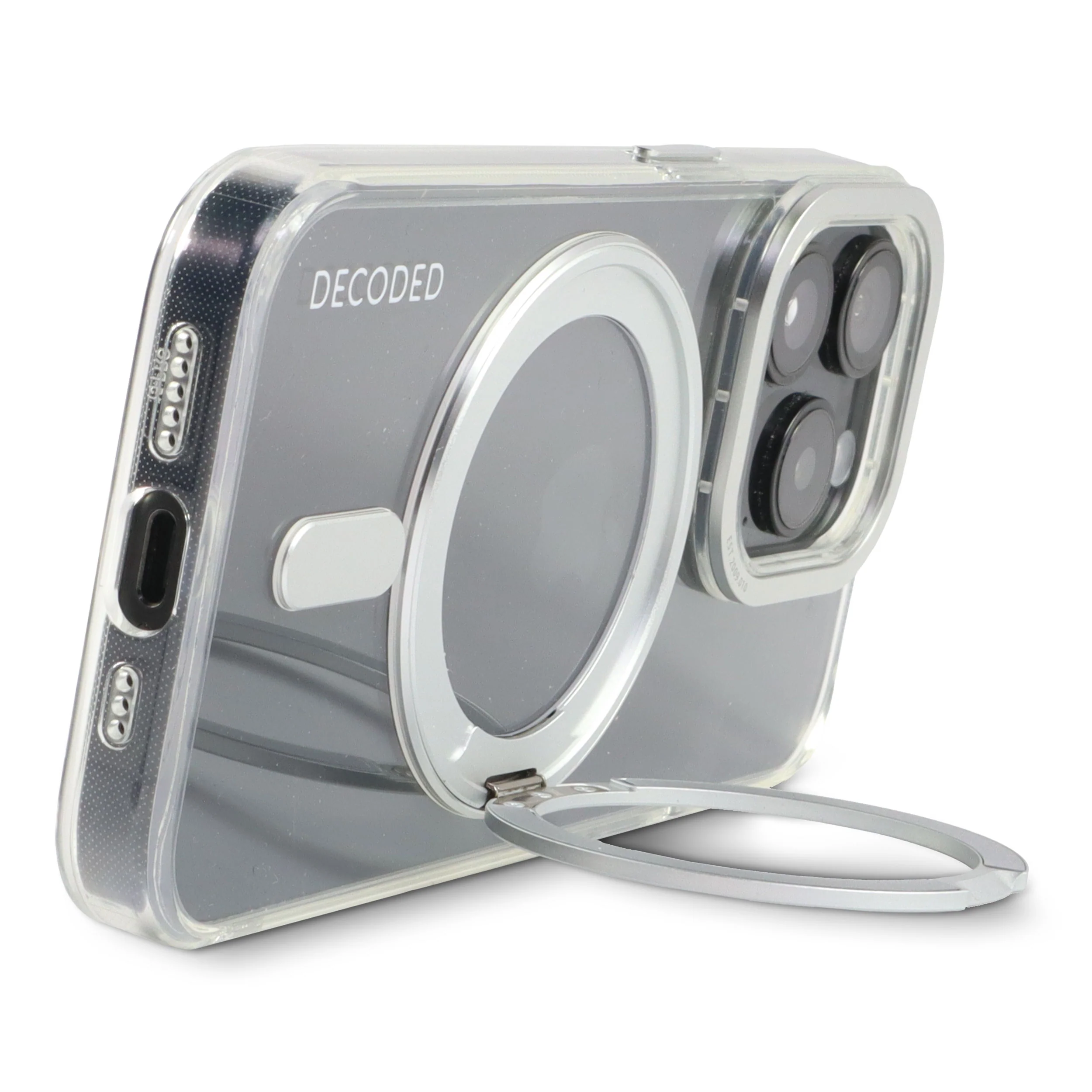 Recycled Plastic Transparent Loop Stand Back Case | Transparent | iPhone 15 Pro Max | D24IPO15PMLSBC1TT - Image 4