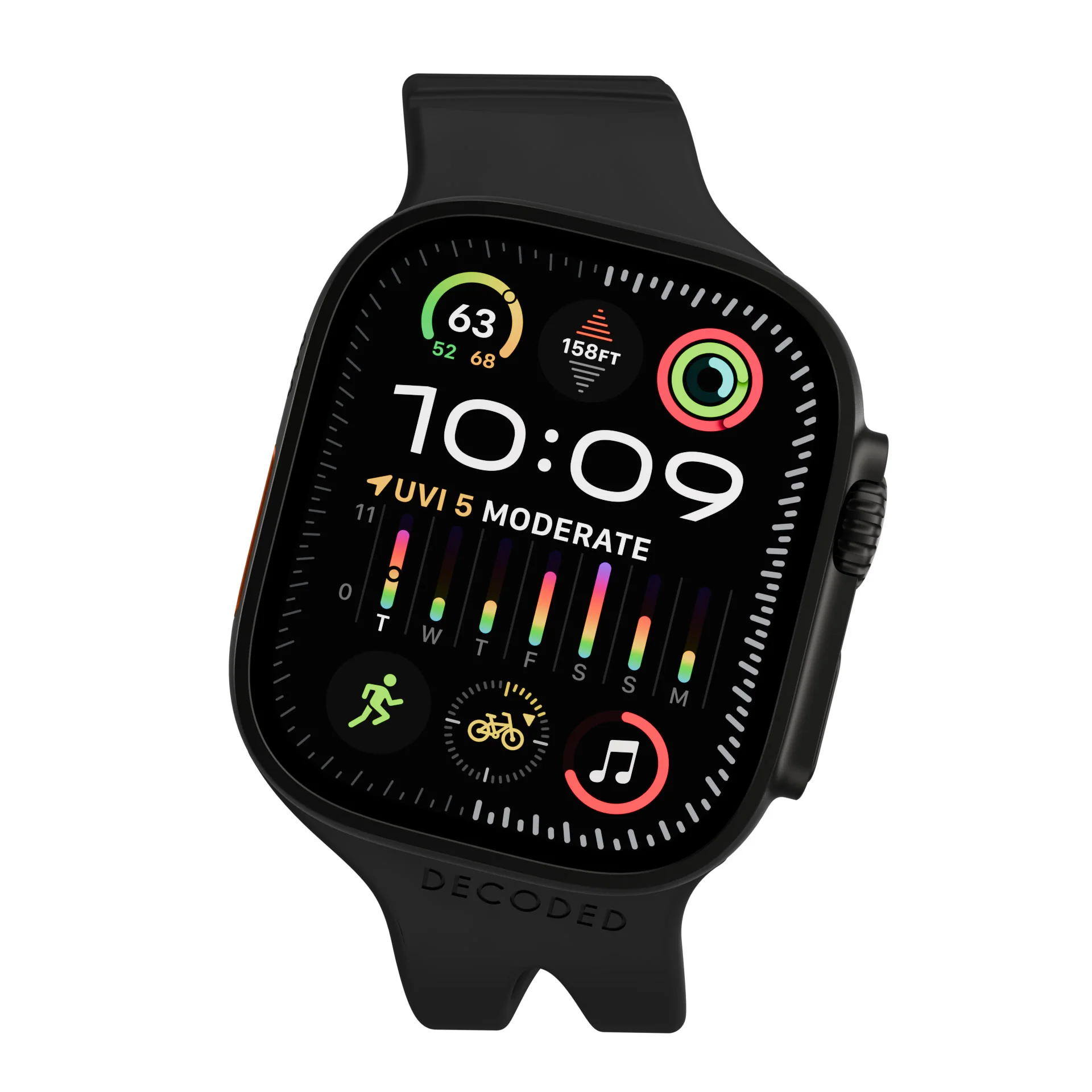 Silicone Ares Loop Watch Band | Black | 44mm to 49mm | D26AWS46ALS1BK - Image 2